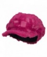 Soft Fur Patttern Newsboy Hat - Fuchsia - CO12HV9QOWH