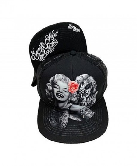 DGA Day of the Dead Marilyn Monroe Rockabilly Art Sublimation Ladies Snapback Cap/Hat - Smile Now Cry Later - CV12CCDCM2D