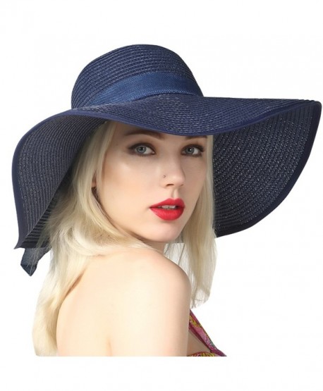 Jemis Women's X Large Floppy Brim Hat - Navy Blue - CW17YSZY7YA