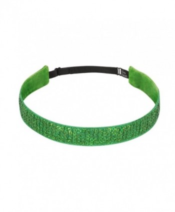 Bani Bands Women's Sequin Adjustable Headband with Non-Slip Lining - Green Sparkle - CR11EAPAFJH