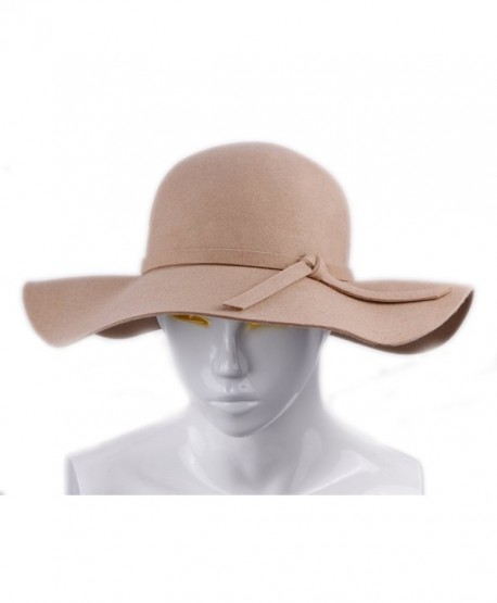 JTC Womens Hats Wool Sun Bowler Floppy Wide Brim Hat Beach Wear - CM11K3O70AH