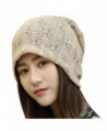 Kafeimali Womens Slouch Large Big Beanie Baggy Hat Knit Warm Winte Soft Cap - Khaki - C21868MLCOM