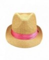 Classic Fedora Straw Pink Band