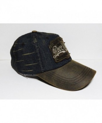 Washed Denim Baseball Headwear Brown