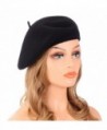 Wheebo Wool Beret Hat-Solid Color French Style Winter Warm Cap For Women Girls - Black - CC1880GIZNT