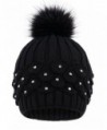 Arctic Cable Beanie Sequins Pompom in Women's Skullies & Beanies