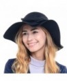 Wimdream Women 100% Wool Wide Brim Cloche Fedora Floppy hat Cap Z0012 - Black - CN12ODBRCCU