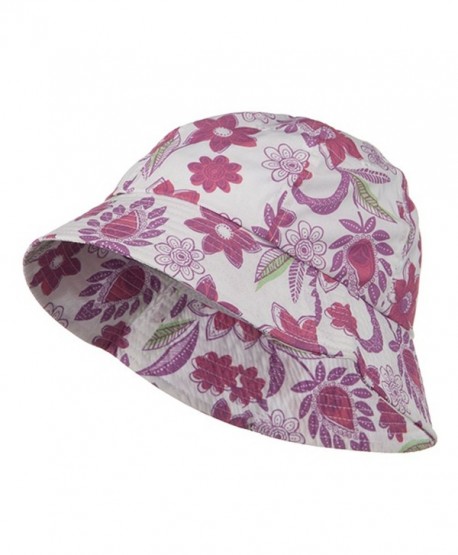 Ladies Floral Bucket Hat - Lilac - C4114YSOQHJ