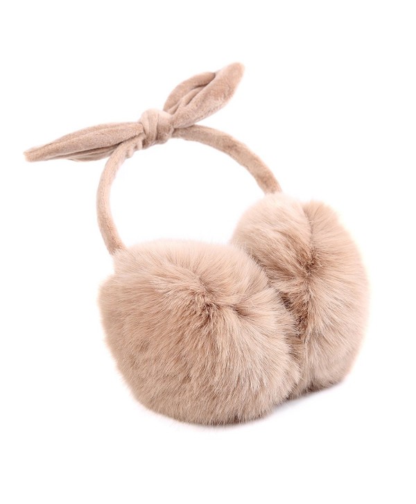 JOYEBUY Lovely Cat Ears Super Soft Earmuffs Winter Outdoor Earmuffs Ear Warmers Xmas Gift - Khaki - CC185UGCDWY