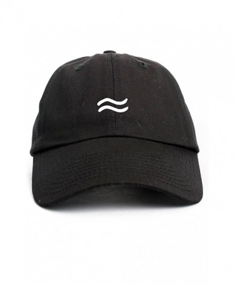 Aquarius Zodiac Sign Symbol Unstructured Baseball Dad Hat New - Black - CB12OC1EU60