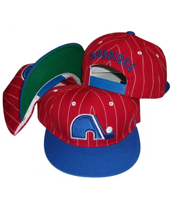 Quebec Nordiques Two Tone Pinstripe Snapback Adjustable Plastic Snap Back Hat / Cap - CJ115LJGA4B