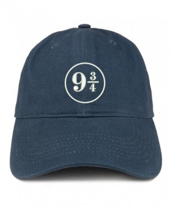 Trendy Apparel Shop Harry Platform Embroidered Soft Cotton Adjustable Cap Dad Hat - Navy - CQ12NTQBXA6