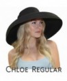 Chloe Wide Brim Derby Hat Women's Dress Sun Hat Fancy Tiffany Style (Regular- Black) - CG11VWWBG2D