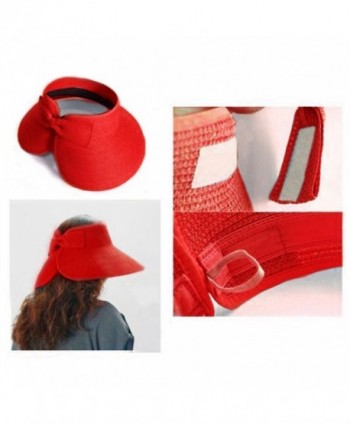 Fashion Womens Summer Foldable Red brim in Women's Sun Hats