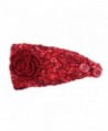 YSJOY Elegant Camellia Flower Cable Knit Winter Turban Ear Warmer Headband - Red - CW189R6Y8AZ