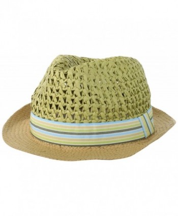 BCBGeneration Women's Color Block Crochet Fedora Hat - Zesty Green - CH11C3P13B7