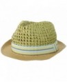 BCBGeneration Women's Color Block Crochet Fedora Hat - Zesty Green - CH11C3P13B7