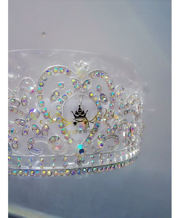 Sunshinesmile Colorful Clear Austrian Rhinestone Crystal Tiara Crown- 6" Diameter - CM11ZDWUYV7