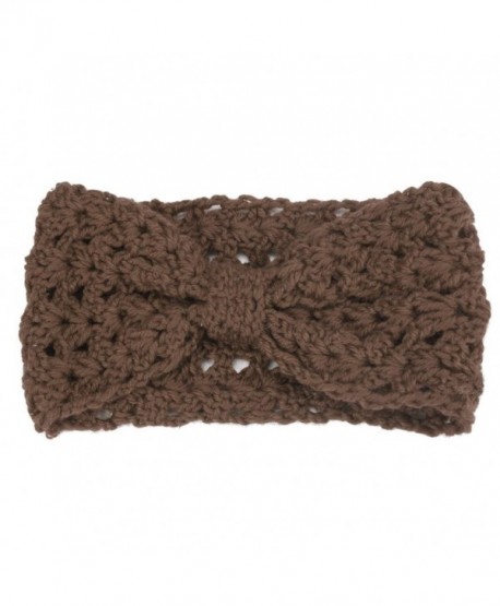 Creazy Women Winter Warmer Hollow Out woolen Yarn Woven Handcraft Hairband - Khaki - C4127NSZKJ9