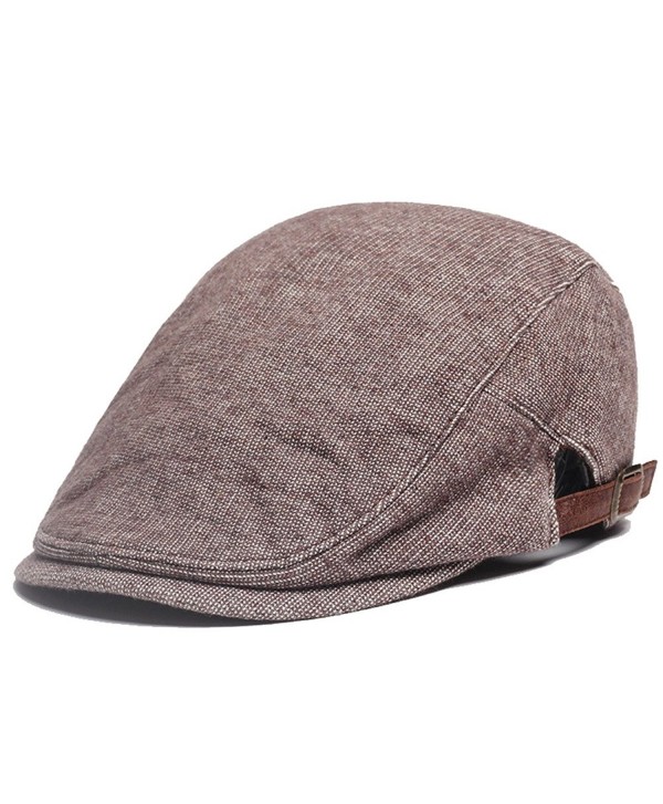 doublebulls hats Flat IVY Cap Men Gentlemens Autumn Winter Plain Jeff Driving Caps multicolored - Brown - CK186YG62S2