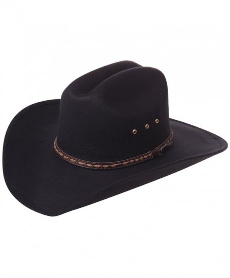 Enimay Western Outback Cowboy Hat Men's Women's Style Felt Canvas - Plain Black - CL18032M9XK