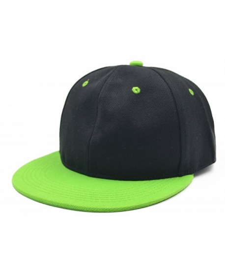 Melesh Adjustable Snapback Baseball Hat - Black/Green - CT182SXRXT0