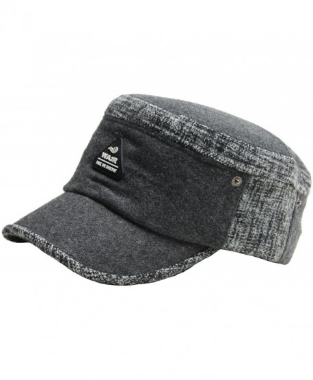 A121 Hot Fashion Winter Style Wool Warm Basic Design Army Cap Cadet Military Hat - Gray - C112BZ0G64J