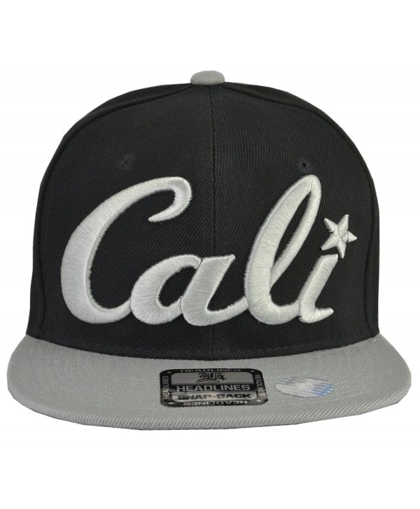Cali Hats - California Embroidered Cap (7 Styles & Colors) - Cali Black Hat Grey Brim Grey Embroidered - CC11M0RGH91