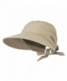 Womens Khaki Wide Brim Gardening Visor Sun Hat With Bow - CG11M2PB4S5