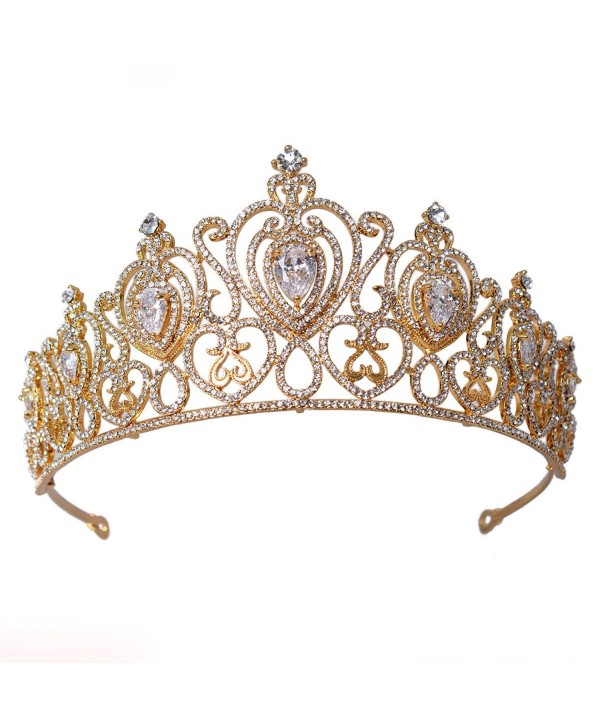 FF Wedding Crown for Brides Crystal Bridal Tiara - C312O9XDXE0