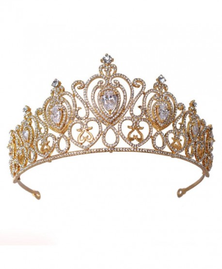 FF Wedding Crown for Brides Crystal Bridal Tiara - C312O9XDXE0