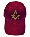 Mason Hat Maroon Embroidered Masonic Lodge Baseball Cap - C511DJ3BJP7