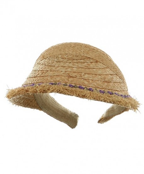 Raffia Straw Clip On-Natural Purple - C4111GHWXMB