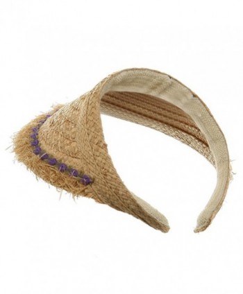 Raffia Straw Clip On Natural Purple