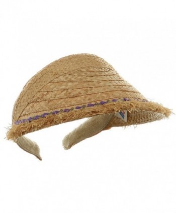 Raffia Straw Clip On Natural Purple in Women's Visors