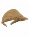 Raffia Straw Clip On Natural Purple in Women's Visors