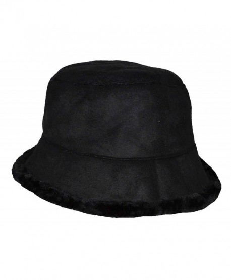 Angela & William Women's Suede Feel Bucket Hat - Black - CV12NT7YQHF