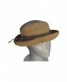 Womens Crocheted Raffia Round Hat with Natural Straw Color. Packable and Foldable by Goal 2020 - C8119WXL057