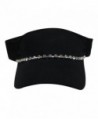 Black Sun Visor with Single Row Rhinestone Hat Cap - C011UK5DPZJ