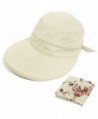 kilofly UV Protection Wide Brim Summer Lightweight 2in1 Visor Sun Hat - Beige - CJ11YYZXB87