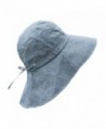 Foldable Sunhat Wide Brim Summer Flap Cover Cap with Neck Cover Cord for Women - Denim Blue - CX17YUSRON7