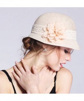 Womens Gatsby Linen Cloche Flower in Women's Bucket Hats