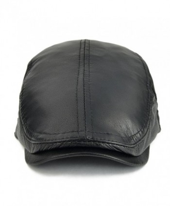 VOBOOM Adjustable Genuine Leather Newsboy in Men's Newsboy Caps