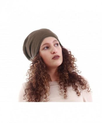 Satin Lined Beanie Mocha Jersey Cap Unisex (Adult size 20-22" / 51-56cm around the head) - C712JREZ9RZ