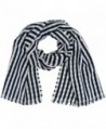 Classic Striped Lightweight Scarf Wrap - Blue - C0126OPIV39