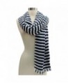 White Classic Stripe Lightweight Scarf