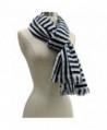 White Classic Stripe Lightweight Scarf in Fashion Scarves