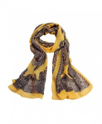 AutumnFall Women Fashion Lady Long Soft Chiffon Scarf Wrap Shawl Stole Scarves - Yellow - CZ1257RFW5F