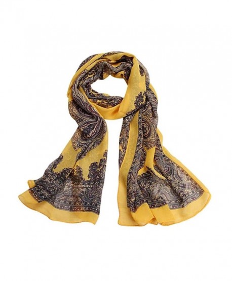 AutumnFall Women Fashion Lady Long Soft Chiffon Scarf Wrap Shawl Stole Scarves - Yellow - CZ1257RFW5F