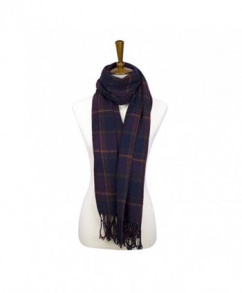 Rad Pixie Cashmere-like Acrylic Pashmina Large Winter Scarf Shawl Wrap - Plaid-purple - C31879ZHDWS